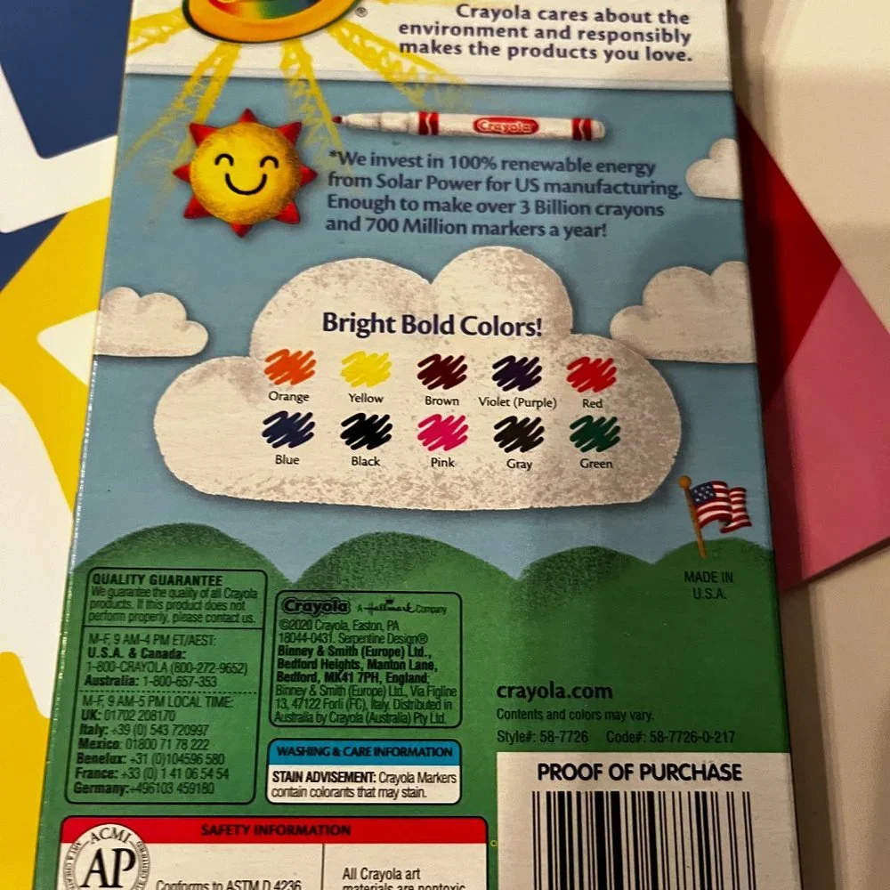 Notepad, Crayola‎ Markers & Letter-Size Poly Bag (new)